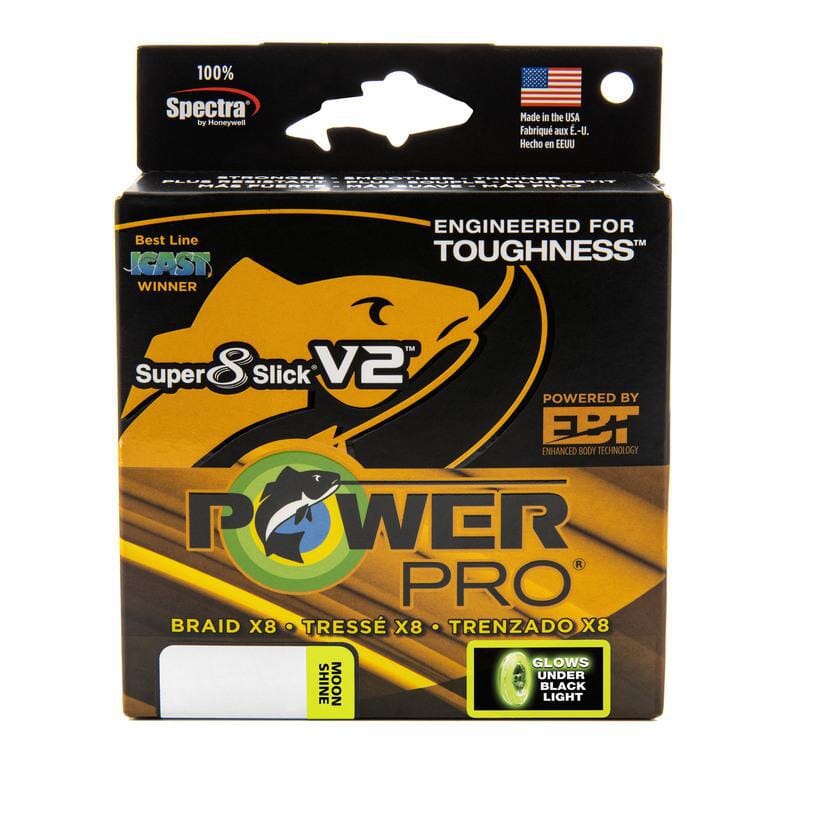 PowerPro Super Slick 8 V2 Braided Fishing Line Fishing Line PowerPro Moon Shine 80 150yd