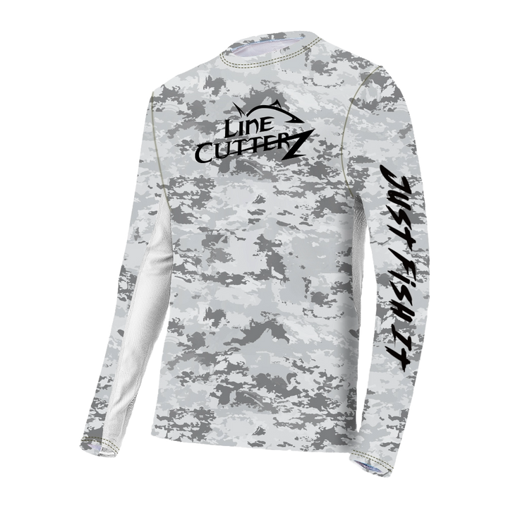 Line Cutterz Camo Fishing Shirt Shirts Line Cutterz Grey Small 