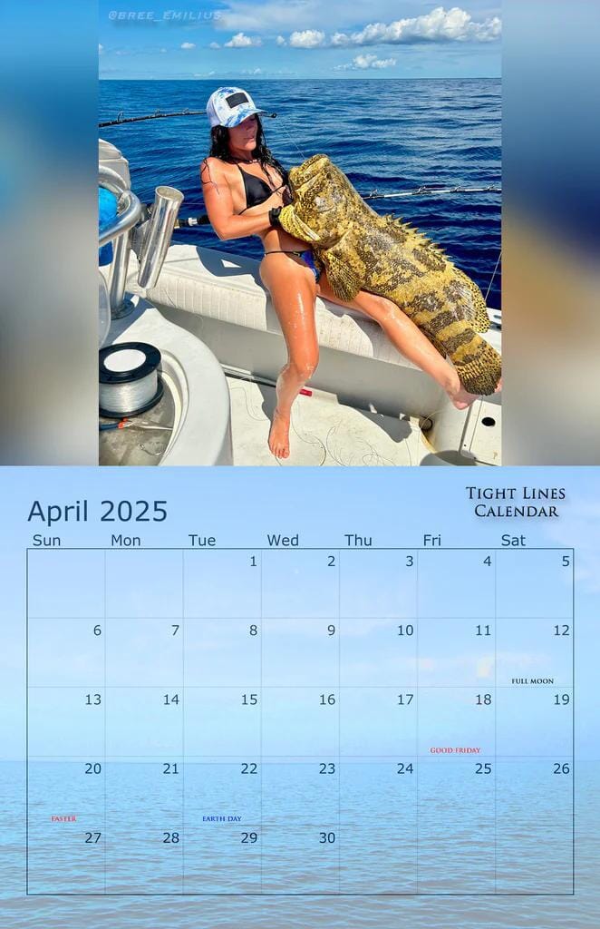 The 2025 Tight Lines Saltwater Fishing Calendar Line Cutterz