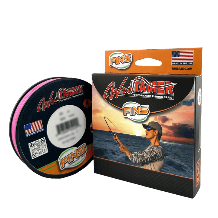 FINS Windtamer Braided Fishing Line Fishing Line FINS Pink 10 150