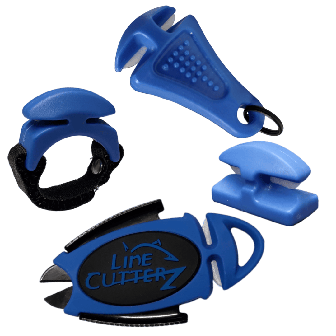 "QUADRUPLE PLAY" Fishing Line Cutter Multi-Pack Combo Cutter Line Cutterz Blue 