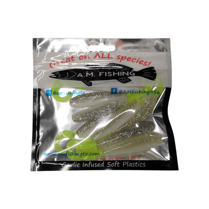 A.M. Fishing - Garlic Infused Soft Plastics Lure A.M. Fishing 4in - 8pk Mansfield Chart 