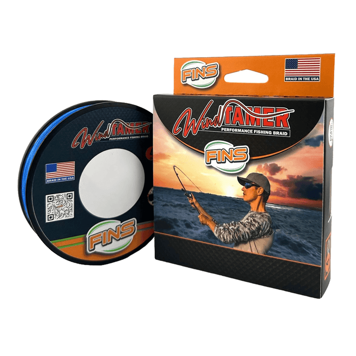 FINS Windtamer Braided Fishing Line Fishing Line FINS Blue 10 150