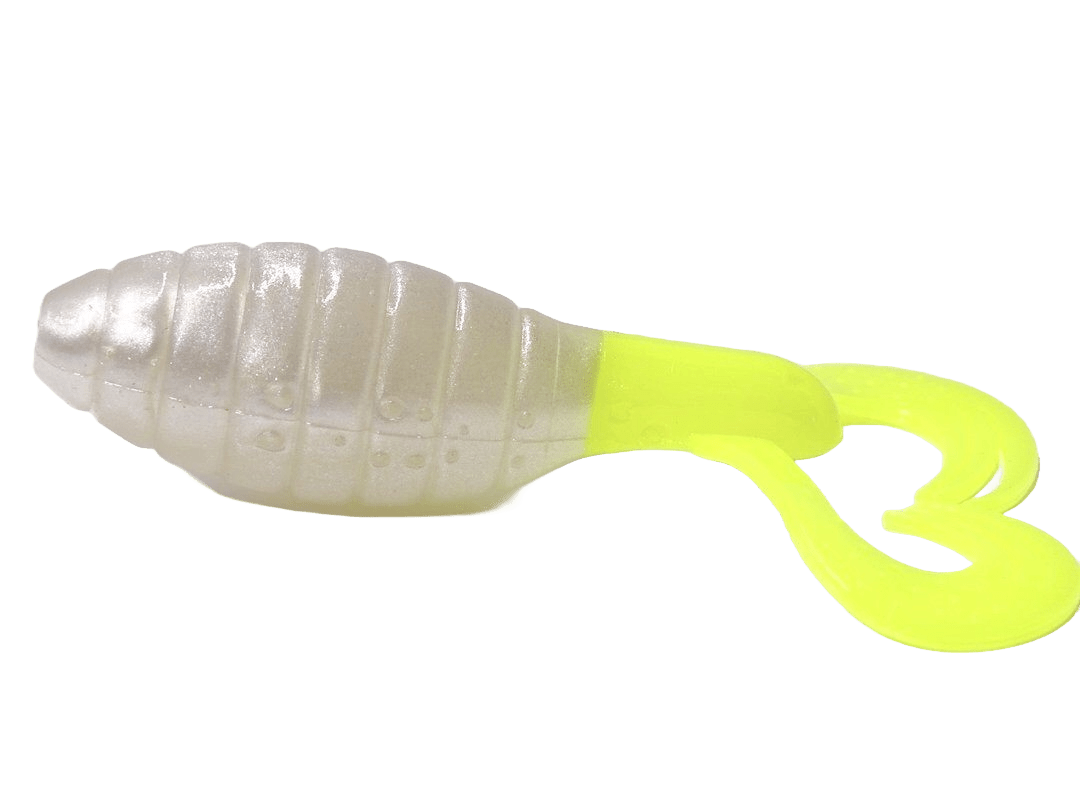 Bubba Clucker Mullet 3” - 7pk Lure Chicken Boy Lures Pearl-Chartreuse 