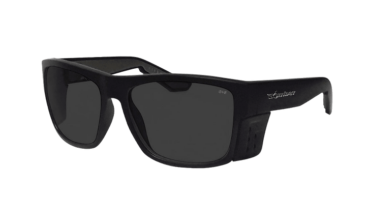 Bomber Floating Safety Eyewear Accessories Bomber Clutch Matte Black Frame Smoke Safety Lens