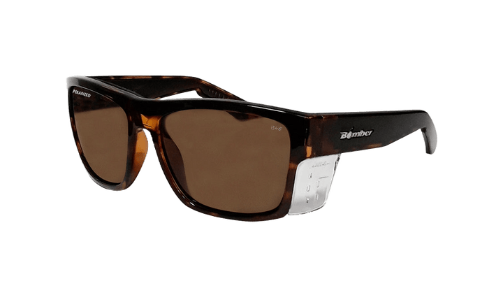 Bomber Polarized Floating Eyewear Accessories Bomber Clutch Glossy Tortoise Frame Brown Polarized Lens