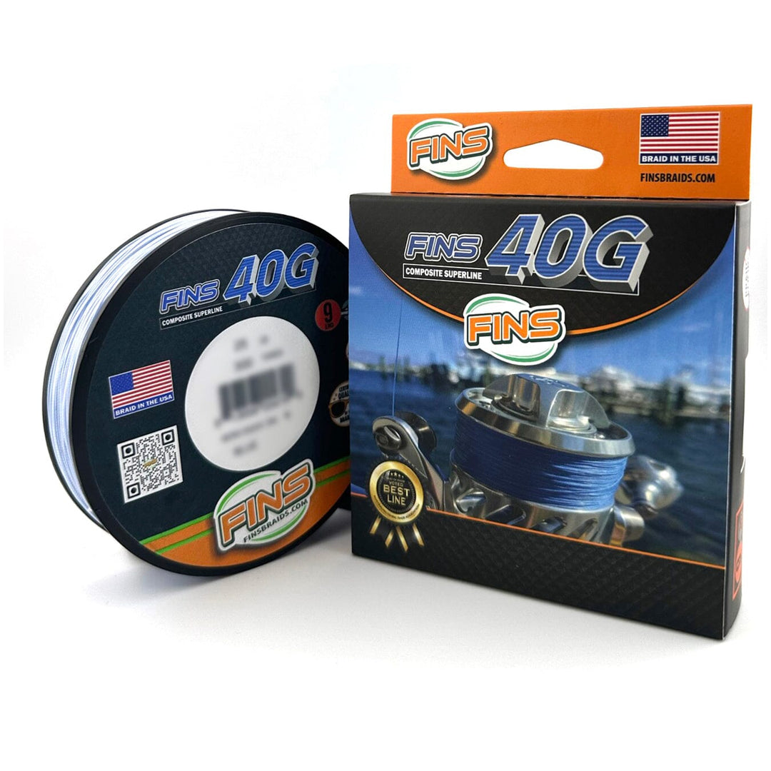 40G Fishing Braid 65-100 lb. Fishing Line FINS Braids 65 lb. 150 yards Blue