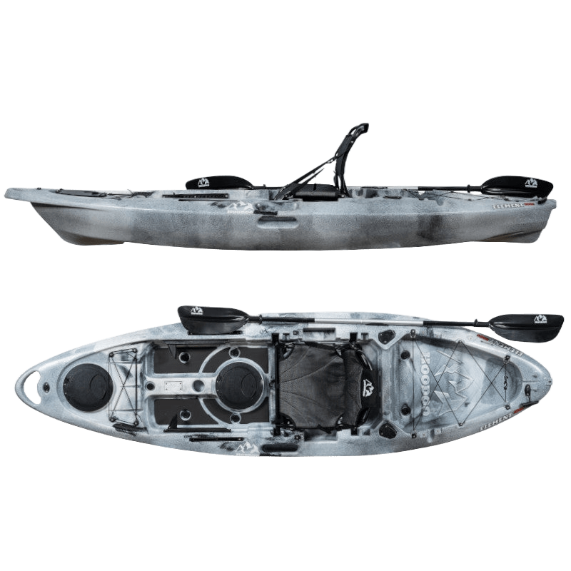 Hoodoo Element 100S Sit On Top Kayak Vessels Hoodoo Sports Gray Mist 