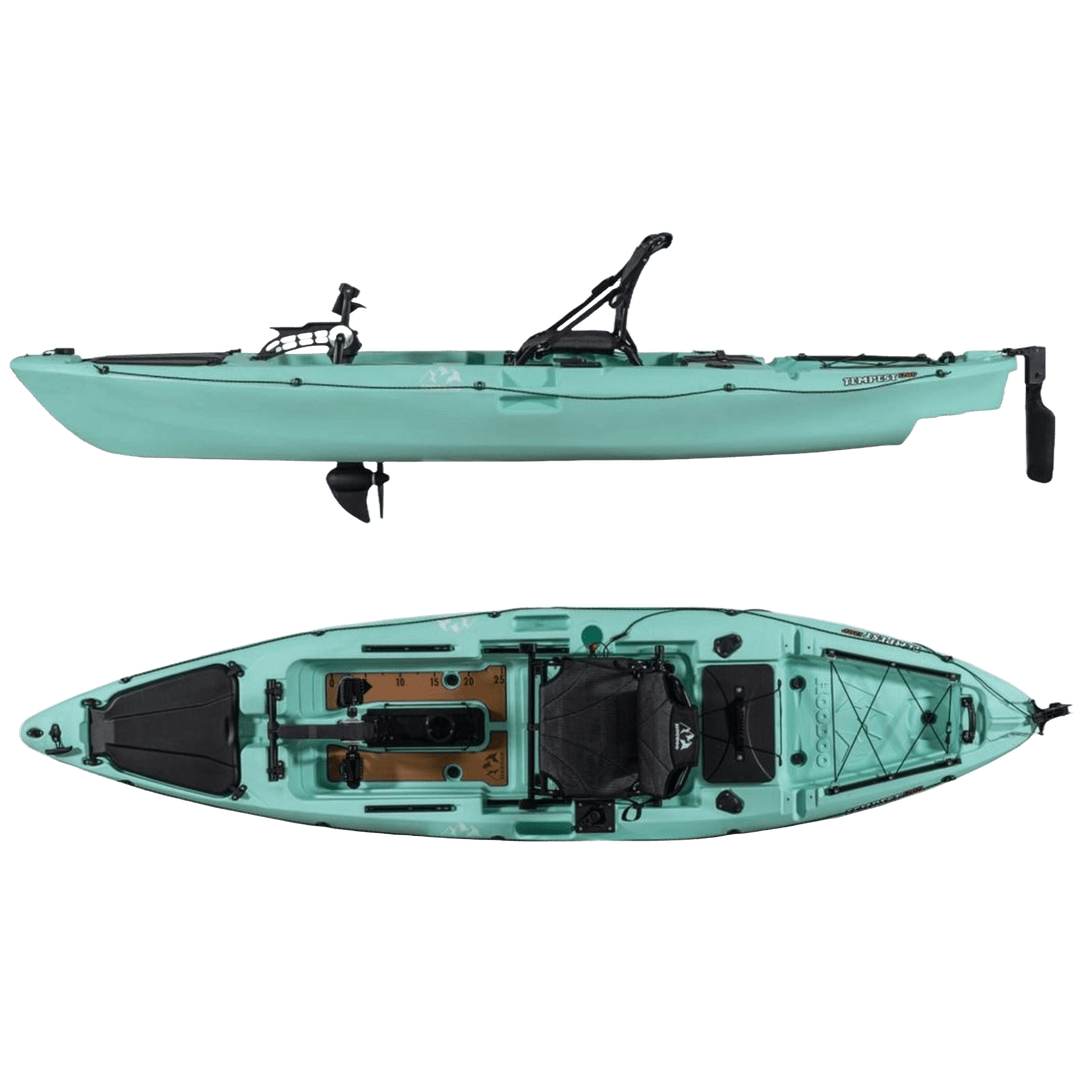 Hoodoo Tempest 120P Pedal Drive Kayak Vessels Hoodoo Sports Seafoam 