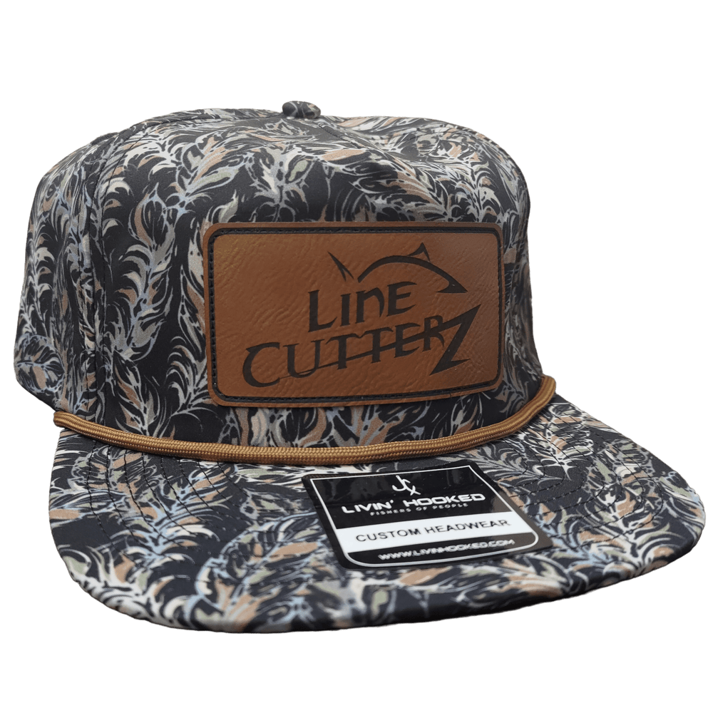 Line Cutterz Floral Rope Hat Hats Line Cutterz Shaded Flight Brown Brown Faux Leather Patch