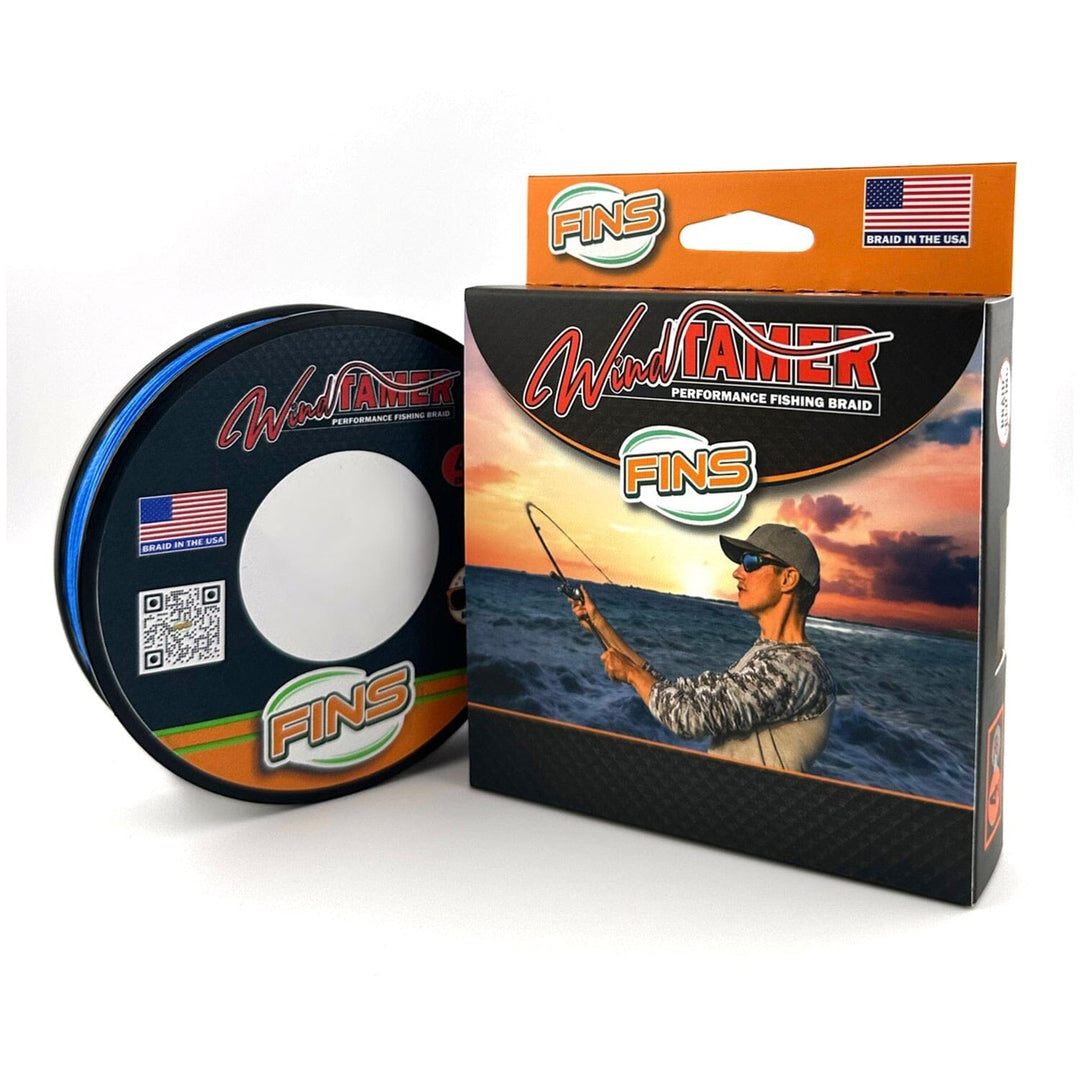 Windtamer Fishing Braid 20-40lb. Fishing Line FINS Braids 20 lb. 150 yards Blue