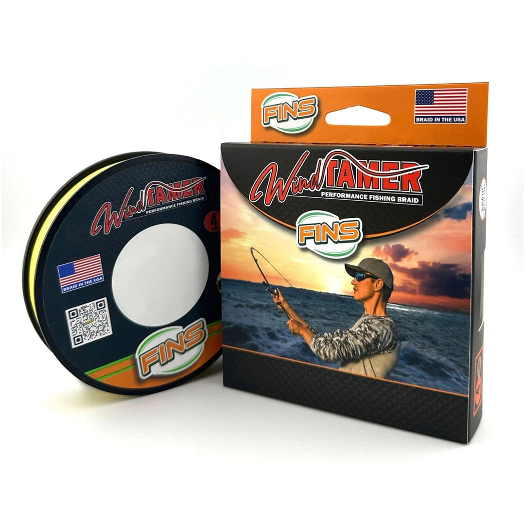 Windtamer Fishing Braid 150lb. (Yellow) Fishing Line FINS Braids 