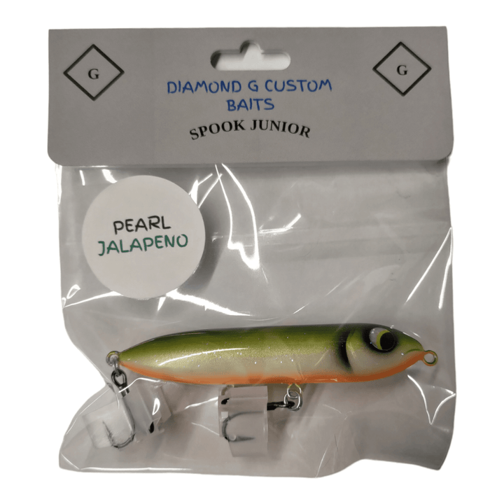 Diamond G Custom Baits - Spook Junior Diamond G Custom Baits Pearl Jalapeno 