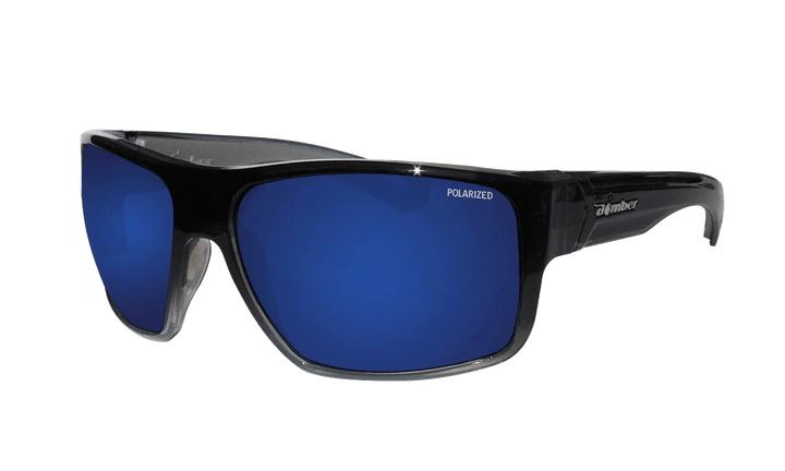 Bomber Polarized Floating Eyewear Accessories Bomber Mana Bomb 2-Tone Smoke Frame Blue Mirror Polarized Safety Lens