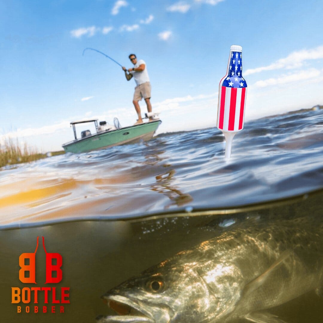 Bottle Bobbers - American Flag Red & White Fishing Bobber - 3-Pack Fishing Floats & Bobbers Southern Bell Brands 
