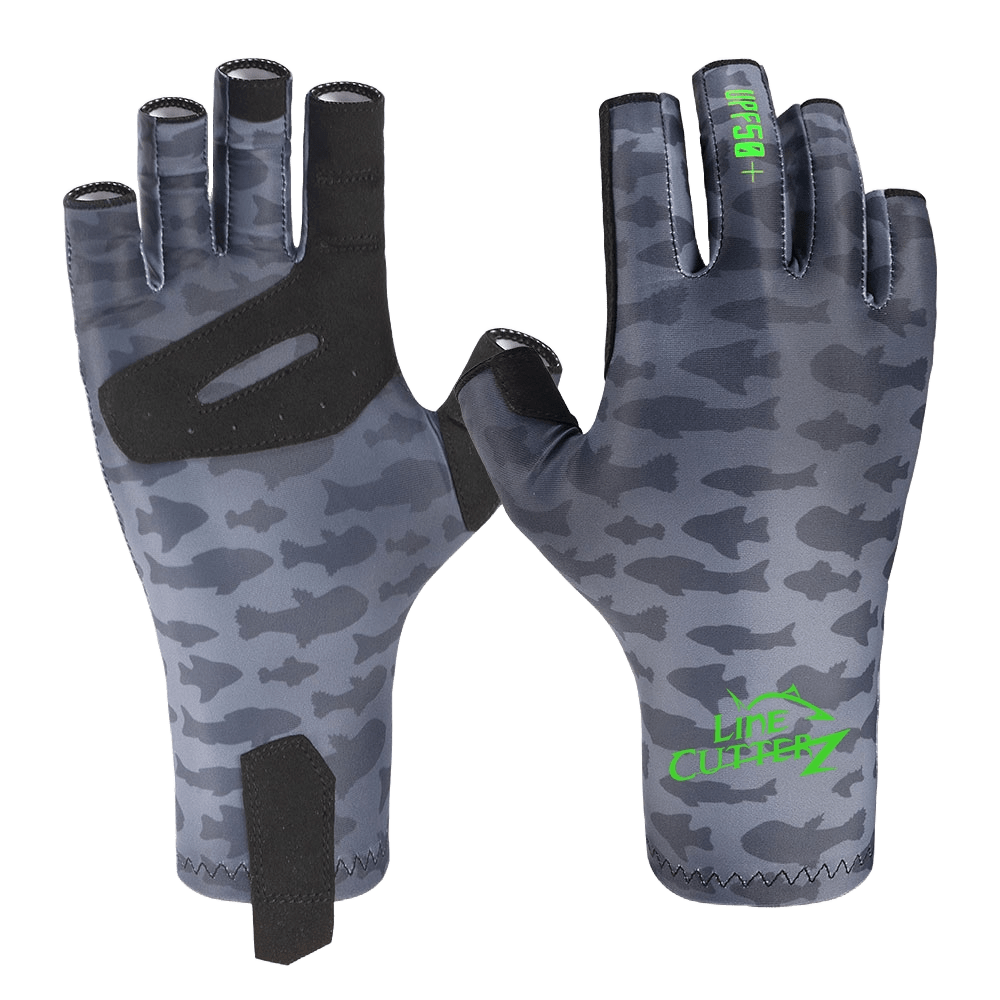 Line Cutterz Fishing Gloves Apparel Line Cutterz Grey (Fish) S/M 