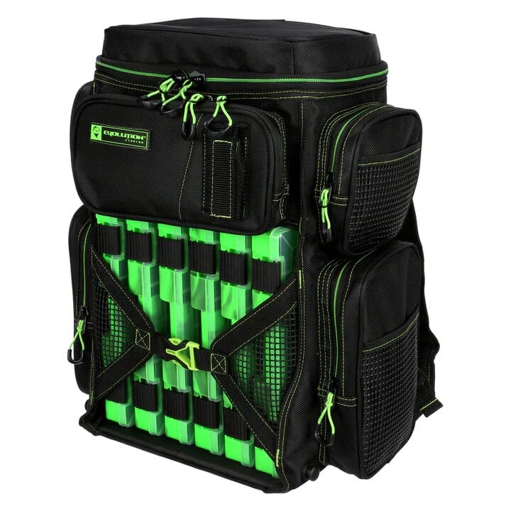 Fishing Tackle Backpack with 4 Tackle Boxes, Rod Holders, Waterproof Rain  Cover