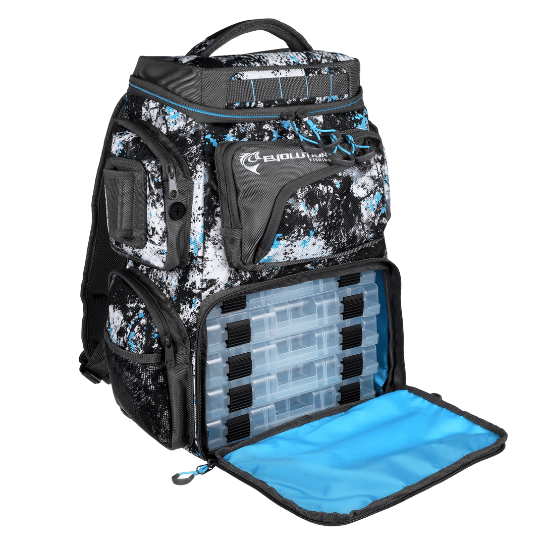Evolution - Largemouth Tackle Backpack - 3600 Tackle Storage Evolution Outdoor Quartz Blue 