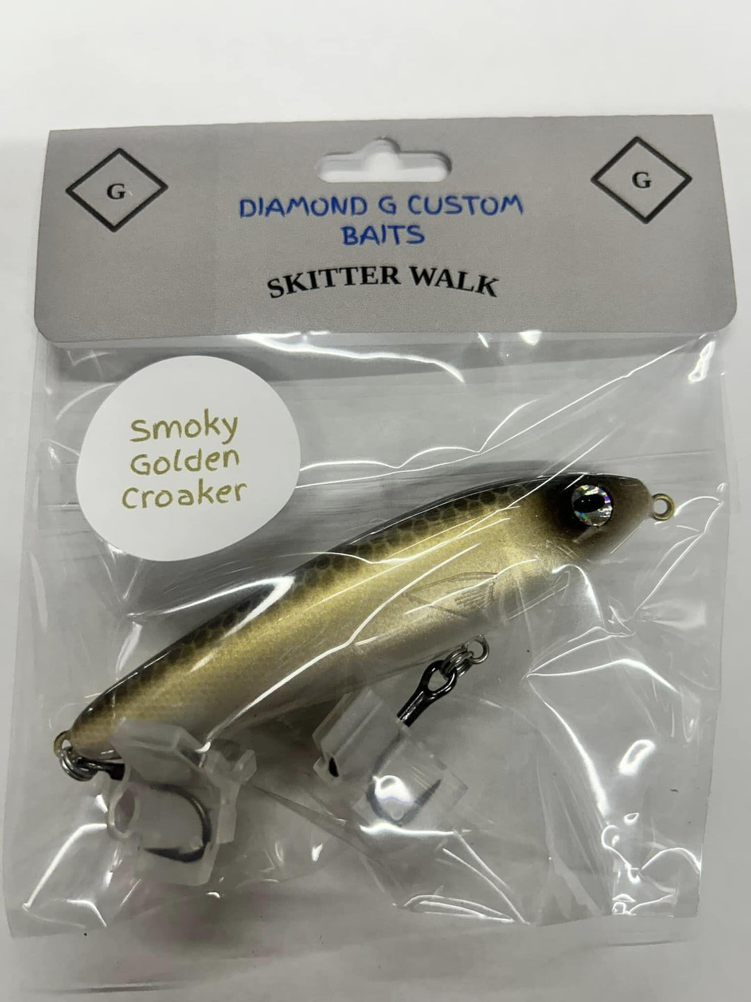 Diamond G Custom Baits - Skitter Walk Diamond G Custom Baits Smokey Golden Croaker 