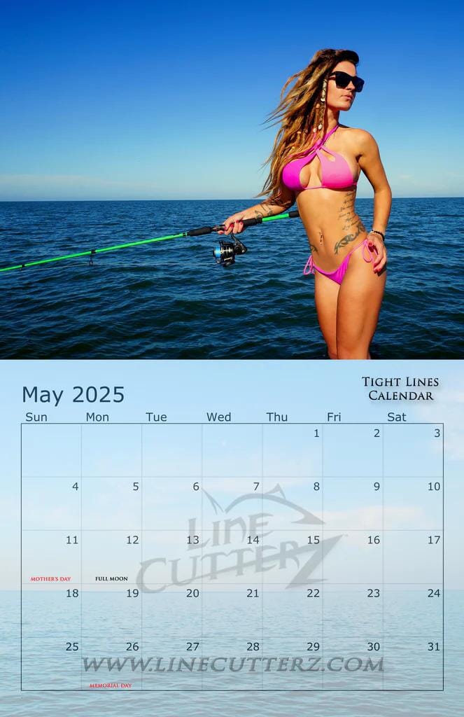 The 2025 Tight Lines Saltwater Fishing Calendar Bikini Bowfishing 