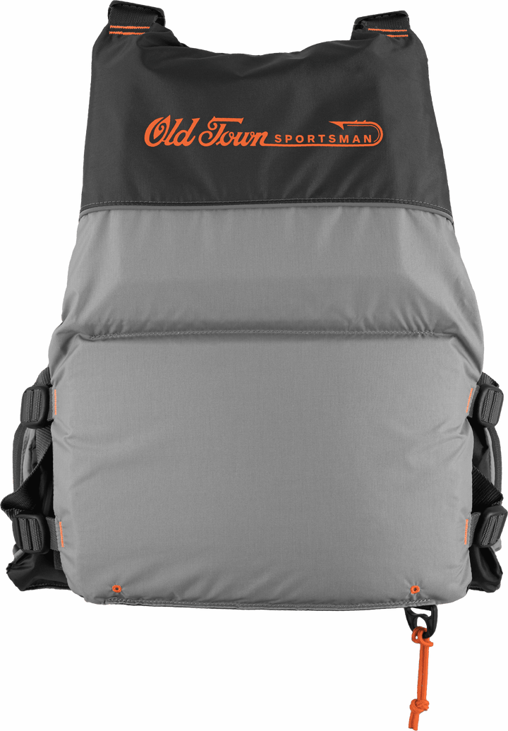 Old Town - Treble Angler Sportsman PFD Life Jacket - Silver w/ Orange Accents Accessories Old Town Canoe 