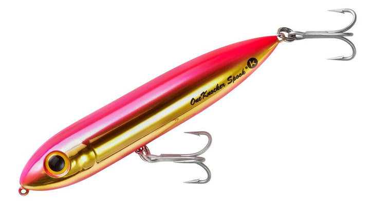 Heddon One Knocker Spook Lure Heddon Lures 3/4oz Gold/Pink 