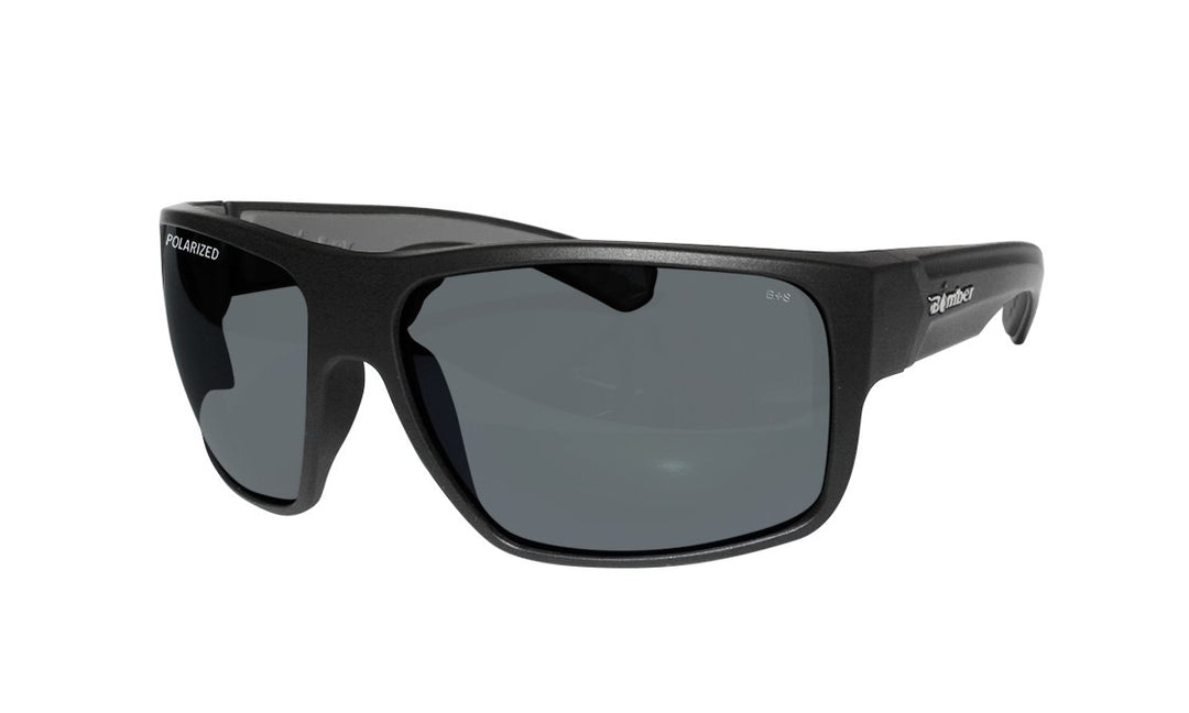 Bomber Polarized Floating Eyewear Bomber Mana Bomb Matte Black Frame Smoke Polarized Safety Lens