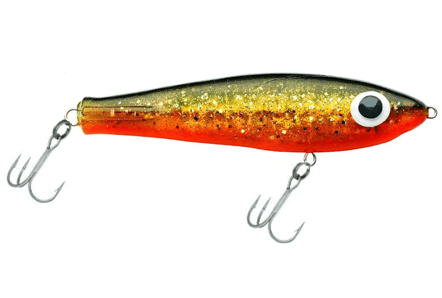 Paul Brown's Original Suspending Twitchbait Lure Mirrolure Black Gold Orange 