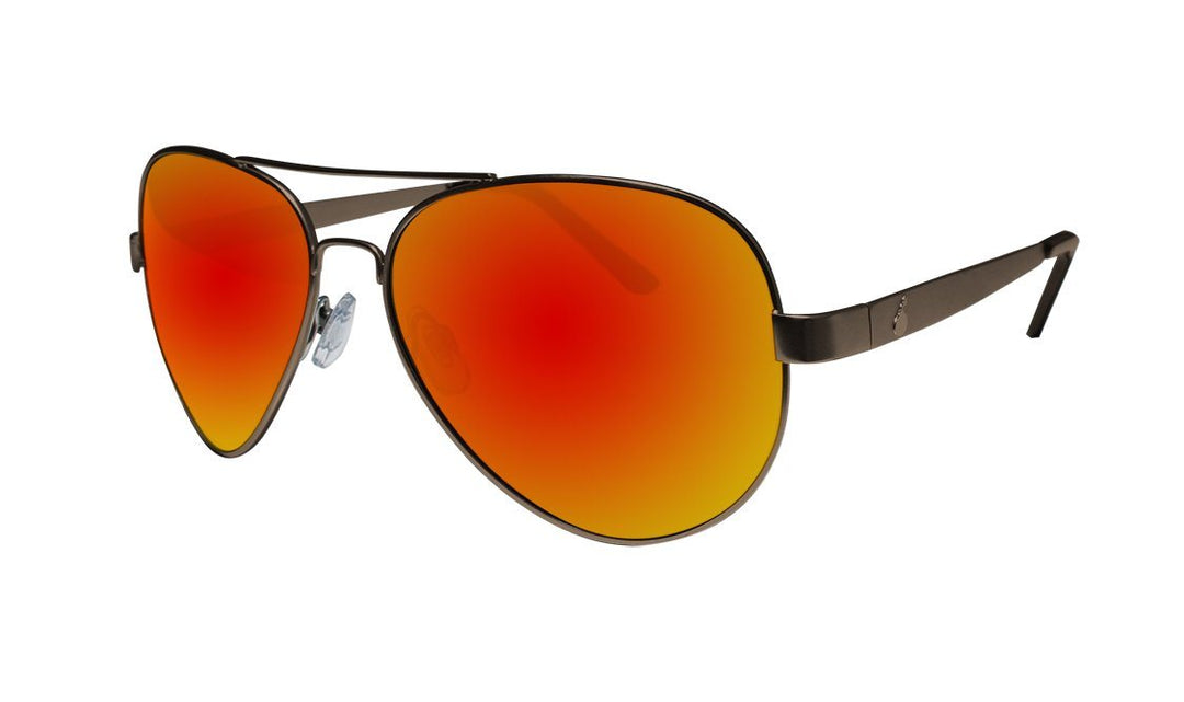 Bomber Polarized Floating Eyewear Bomber Strange Matte Copper Frame Red Mirror Polarized Safety Lens