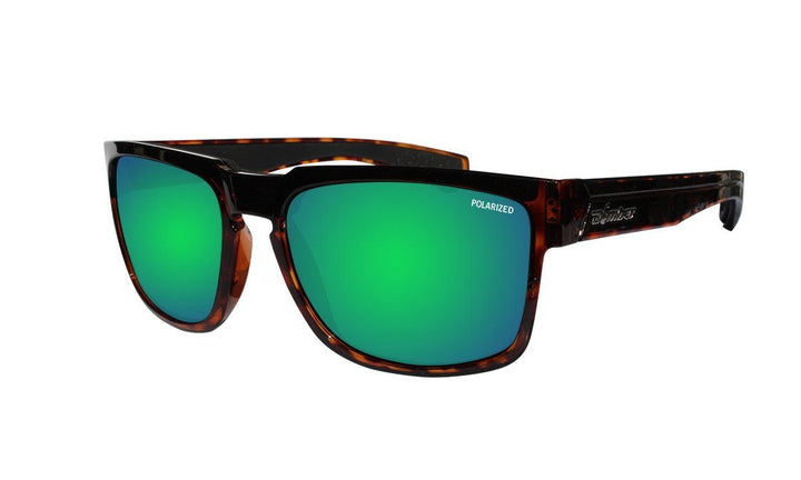 Bomber Polarized Floating Eyewear Bomber Smart Bomb Glossy Tortoise Frame Green Mirror Polarized Lens