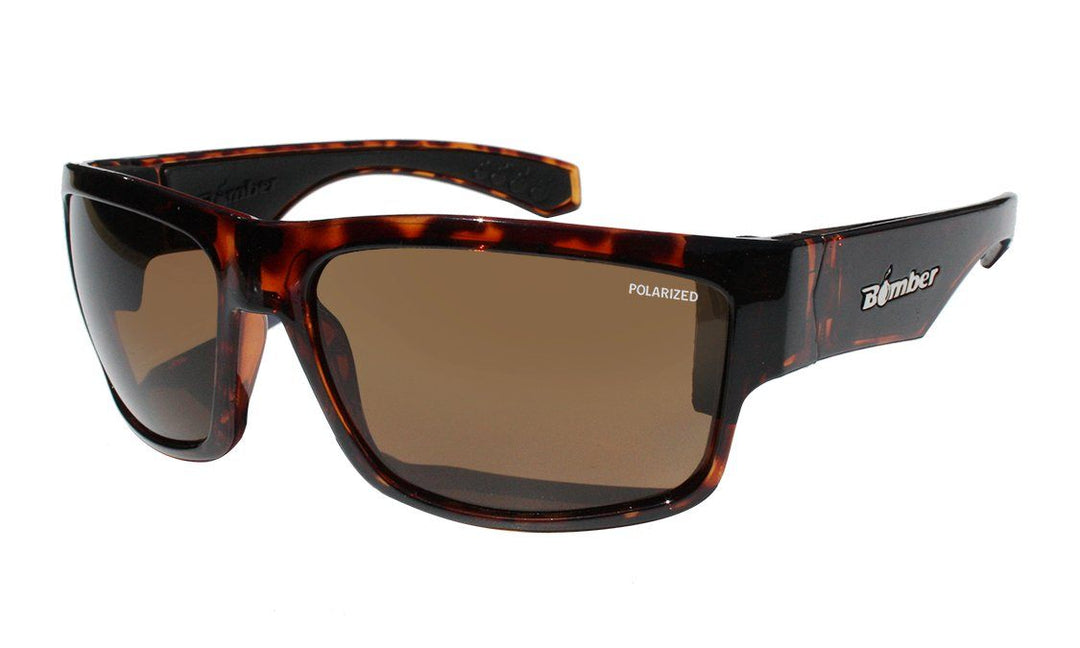 Bomber Polarized Floating Eyewear Bomber Tiger Bomb Glossy Tortoise Frame Brown Polarized Lens