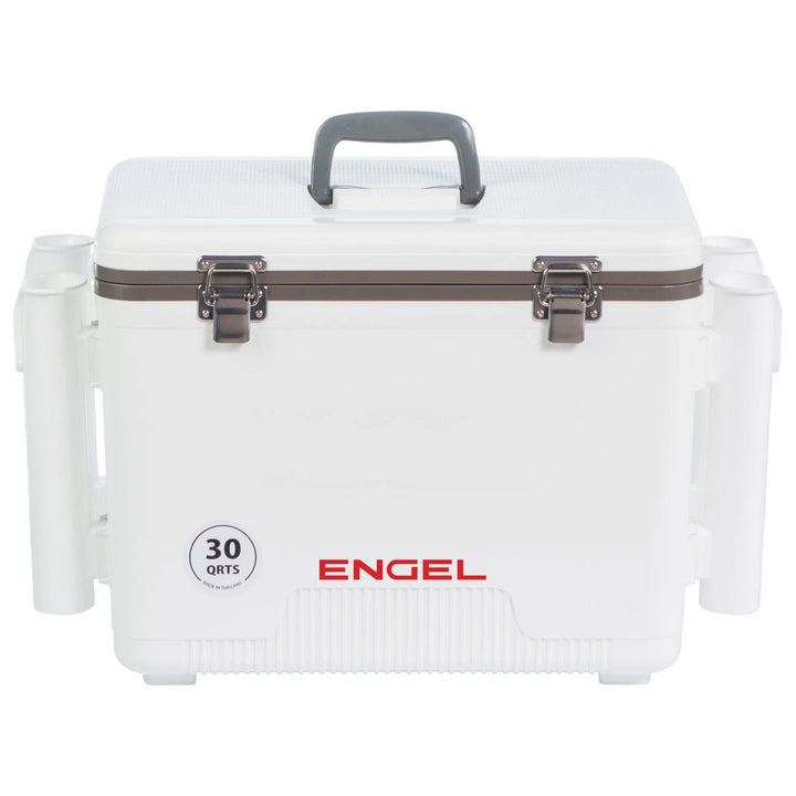 Engel® 30 Quart Drybox/Cooler with Rod Holders Coolers Engel Coolers White 