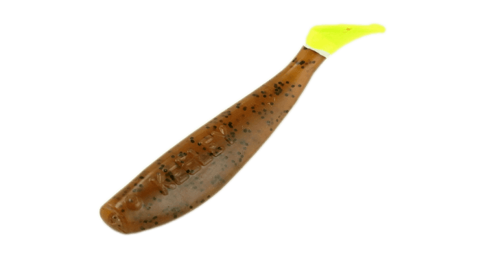 KWigglers 4in Paddle Tail 5pk KWigglers Carolina Pumpkinseed/Chartreuse 