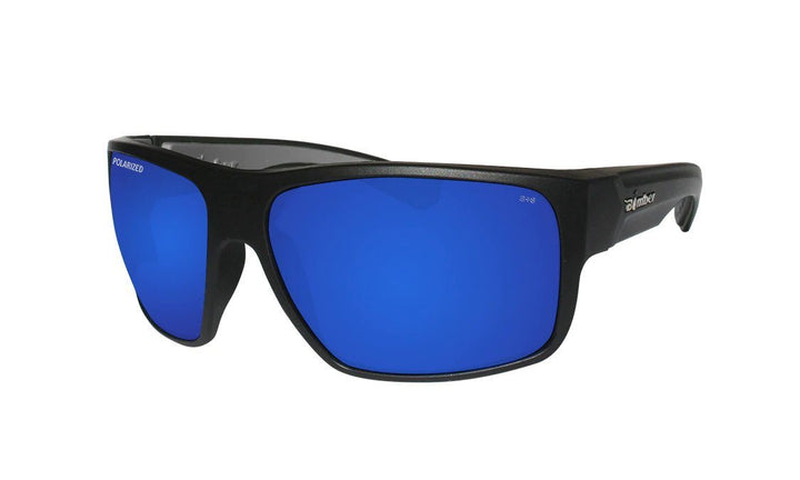 Bomber Polarized Floating Eyewear Accessories Bomber Mana Bomb Matte Black Frame Blue Mirror Polarized Safety Lens